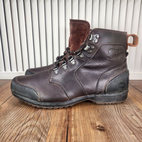 Sorel Ankeny Mid Hiker Mens Size 8 Brown Leather Outdoors Trail Lace Up Boots - Picture 3 of 10